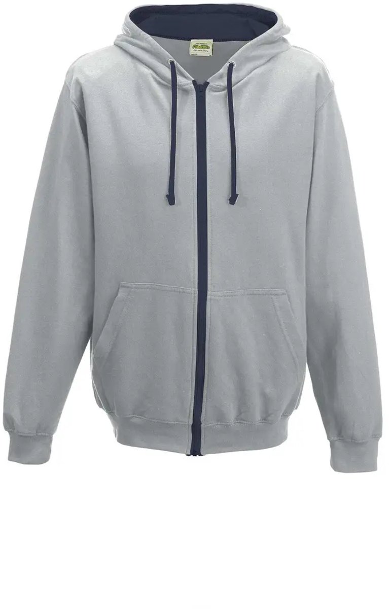 Just Hoods Varsity Zoodie JH053 HEATHER /FRENCH Marineblauw