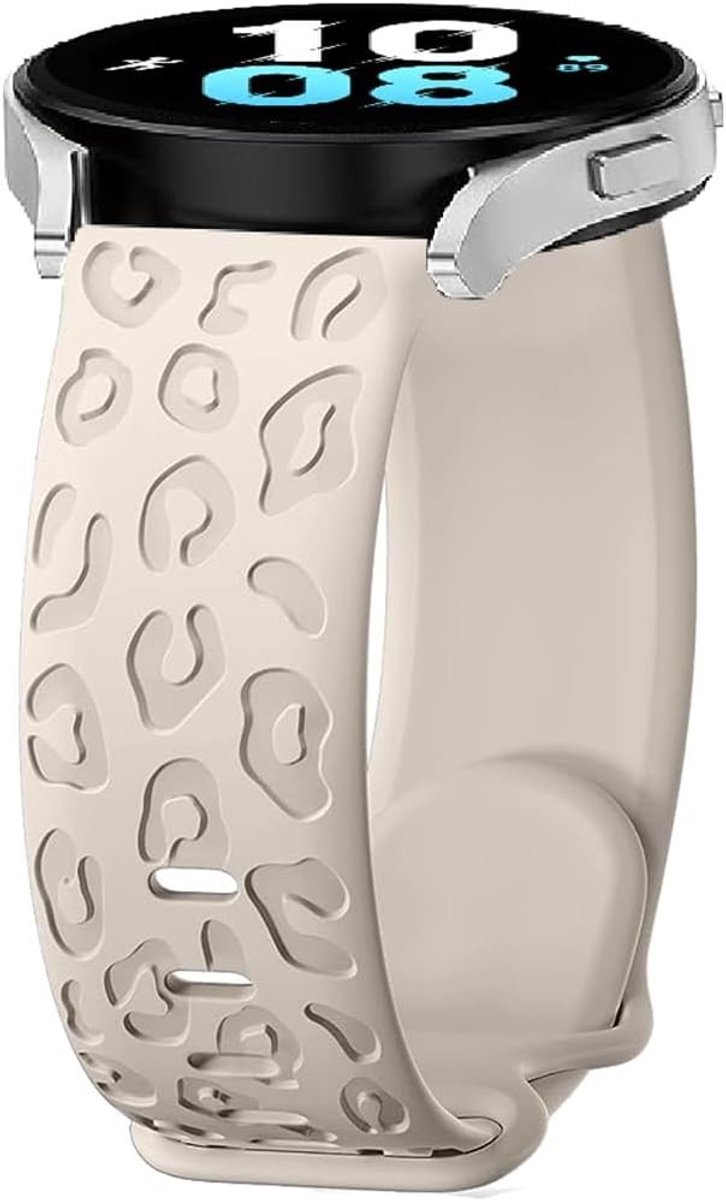 Leopard Sport Armband 20mm voor Smartwatch, Vervangende Strap voor Galaxy Watch 6, 7, 4 en 5 Pro, Waterdicht en Lichtgewicht Design