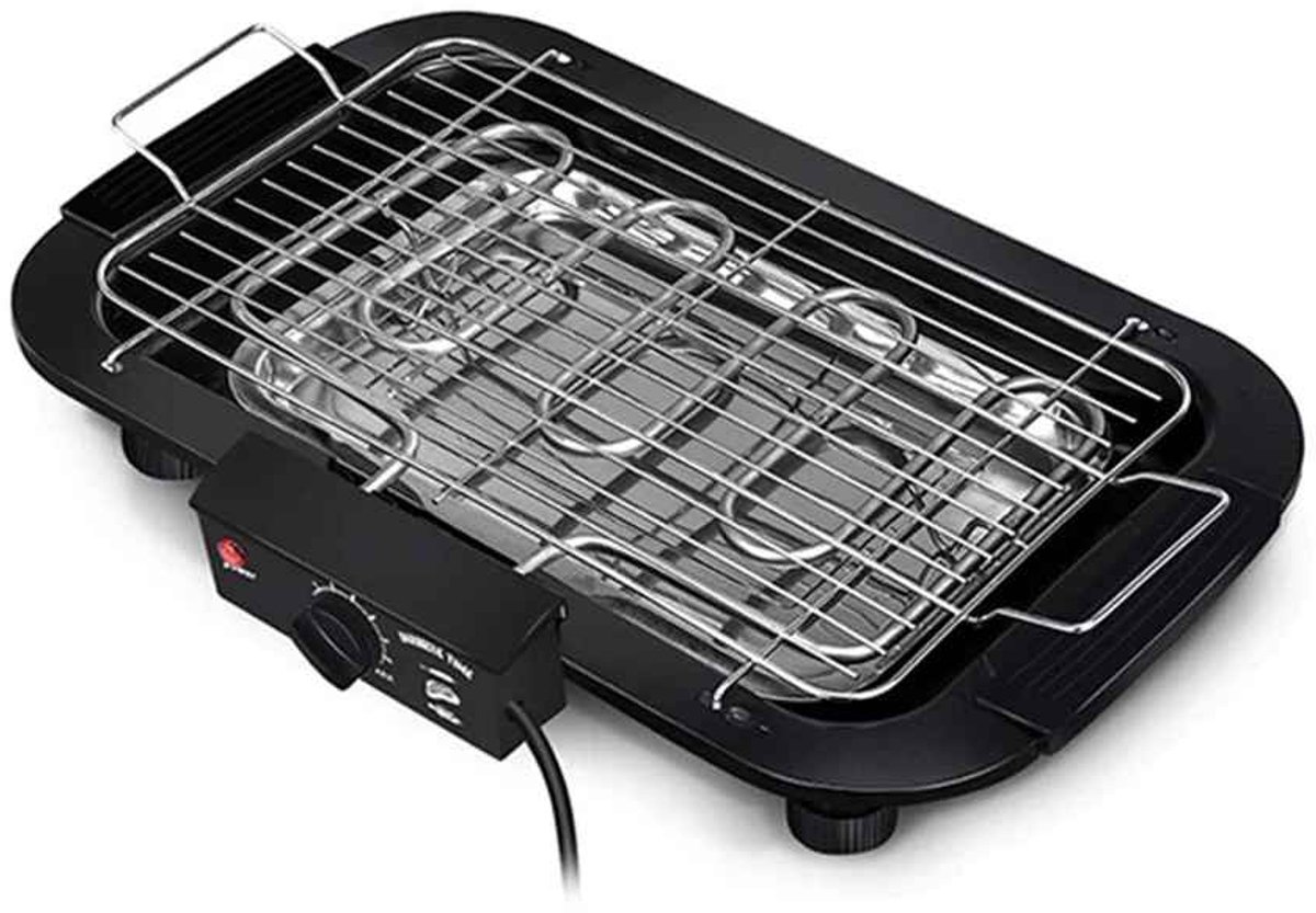 Casa Living Elektrische Mini BBQ - Tafelgrill - 2000W - 6 Temperatuurniveaus - Rookarm - Verwijderbare Vetopvangbak - Draagbaar