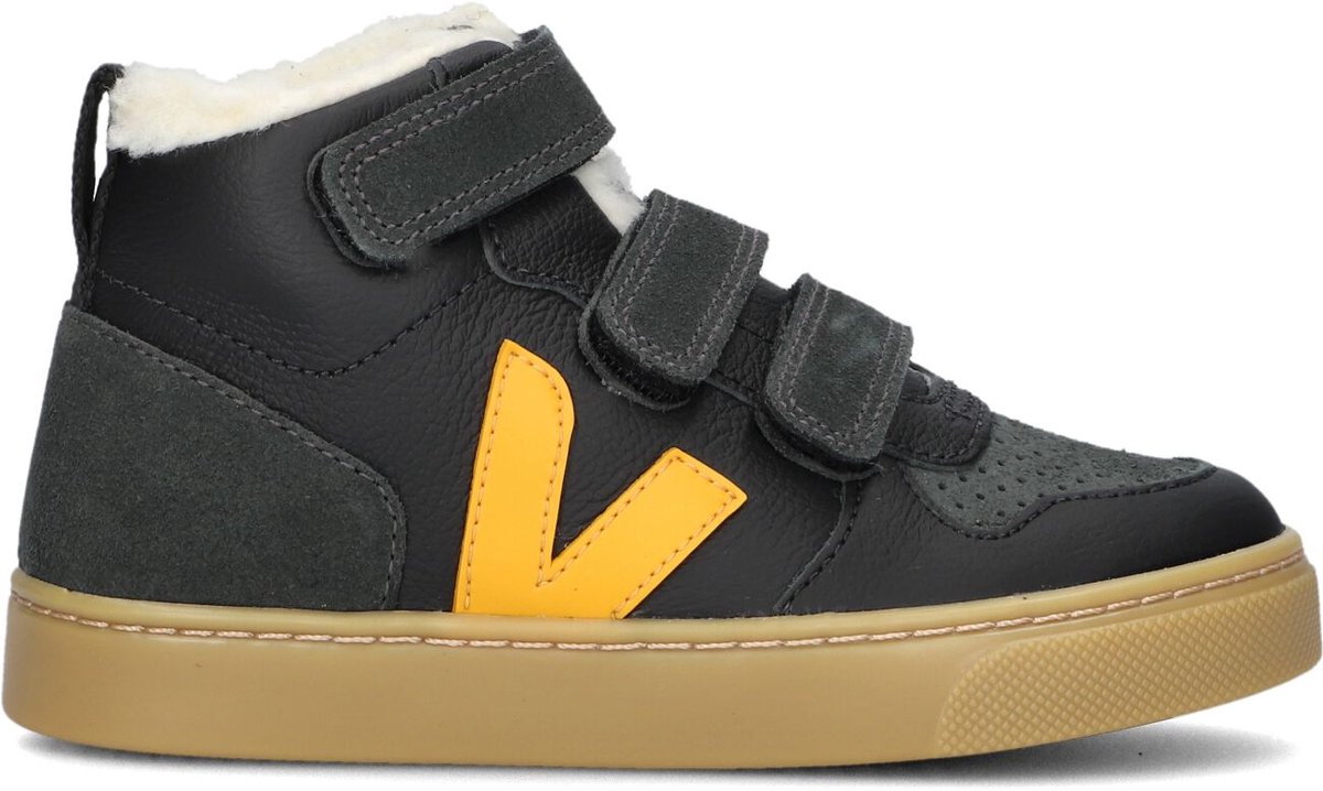 VEJA Small V-10 Mid Sneakers Kids - Leren Sneaker - Zwart - Maat 31