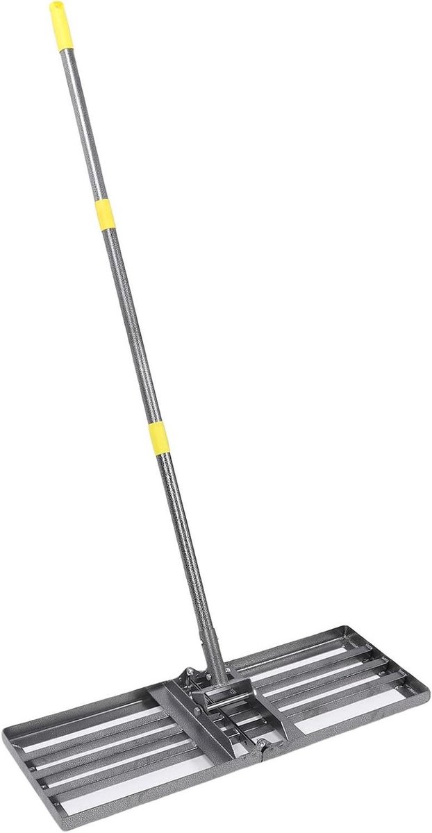 Gazon Egaliseer Hark - Bodemverbeteraar Tuinhark - Gazon Onderhoud - Verstelbare Handgreep - 76 cm Breed - Zilver