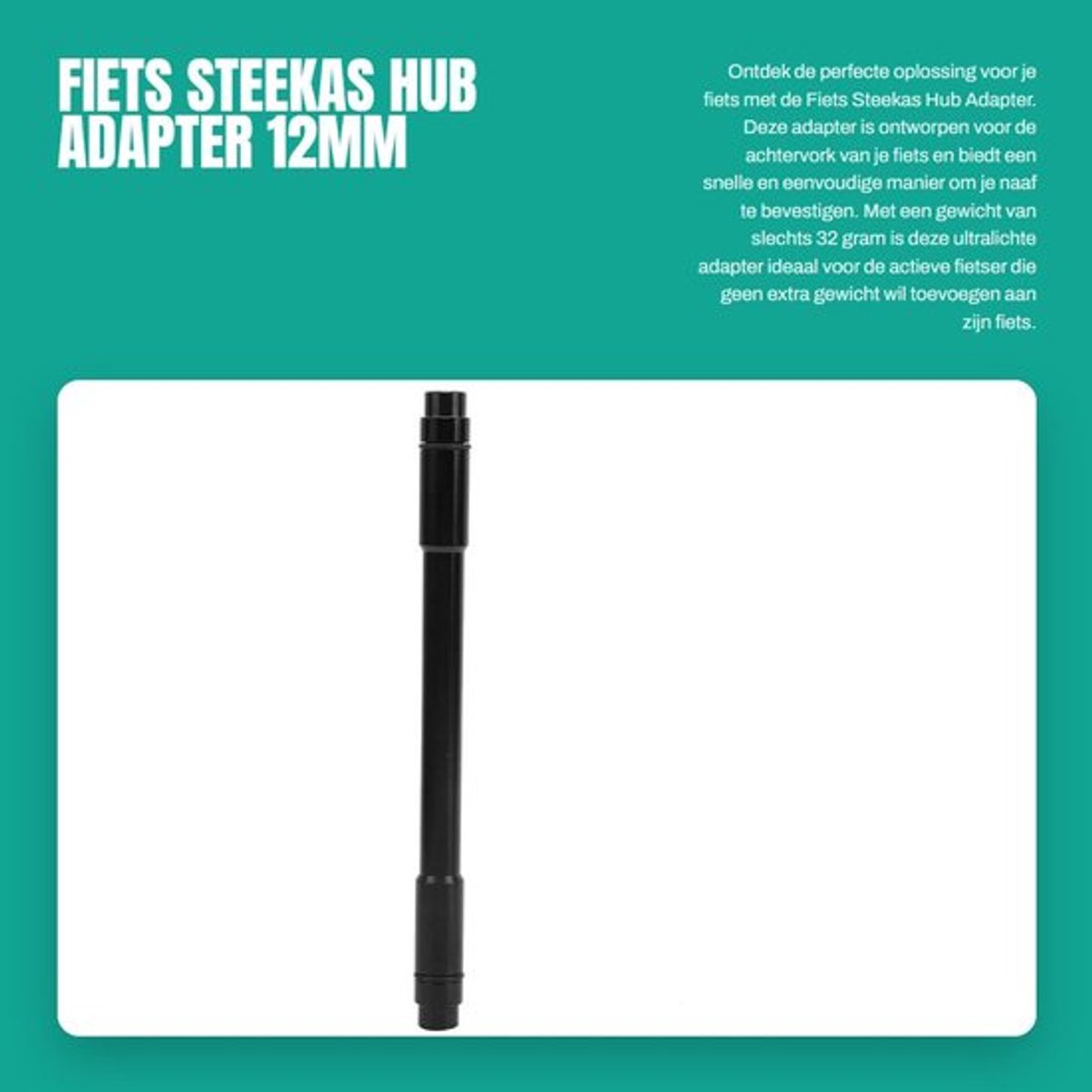 Fiets Steekas Hub Adapter - 12mm Quick Release - Ultralicht Aluminium - Geschikt voor Achtervork - Eenvoudig te Installeren