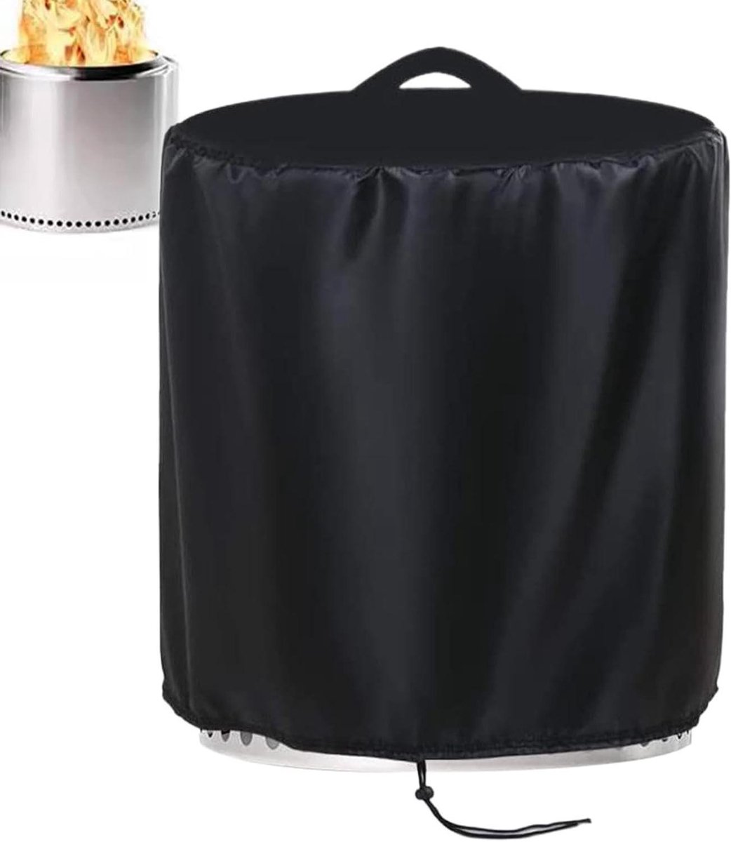 Ronde Vuurkorf Cover - Buitenhaard Afdekking - Bescherming Terrashaard - Waterdicht Oxford Materiaal - 56x36cm - Zwart