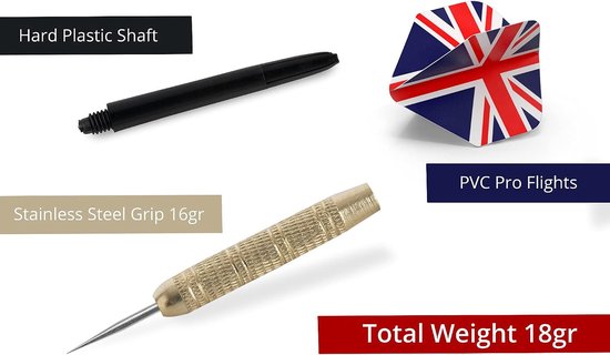 Steeldartpijlen Set - Dartpijlen met Flights - Darts Spelen - 3 Pijlen 12 Flights - 18 g - Multicolor — afbeelding 5