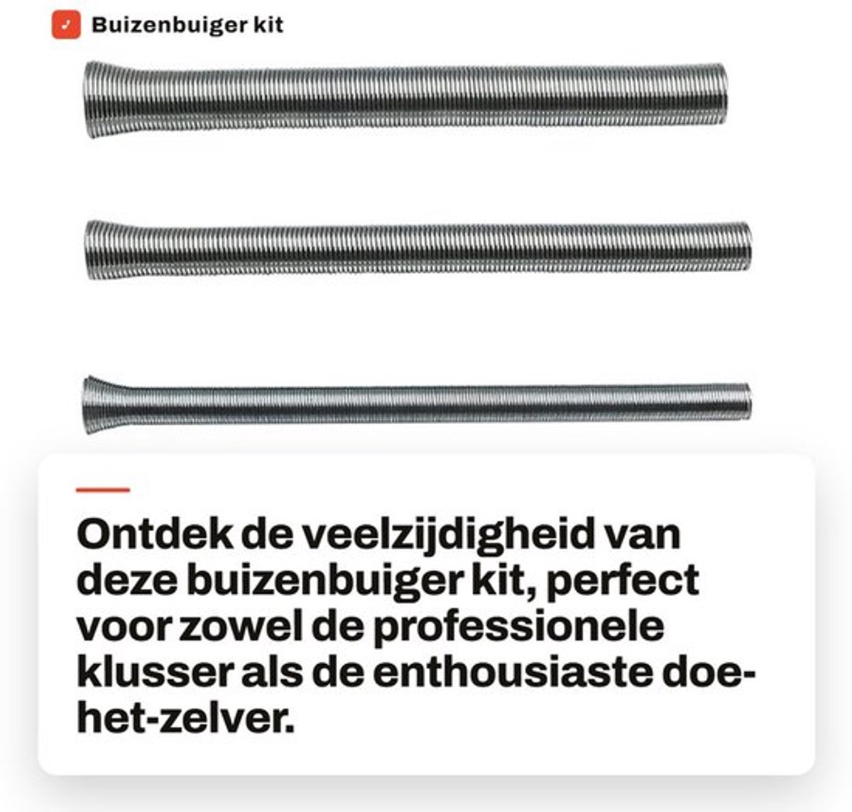 Buizenbuiger Set - 5 Stuks - Voor Koper/Aluminium/Stalen Buizen - Diverse Maten 1/4/5/16/3/8/1/2/5/8 Inch - Veerbuizenbuiger Kit - Op Grote Schaal Toepasbaar - Buisbuiger