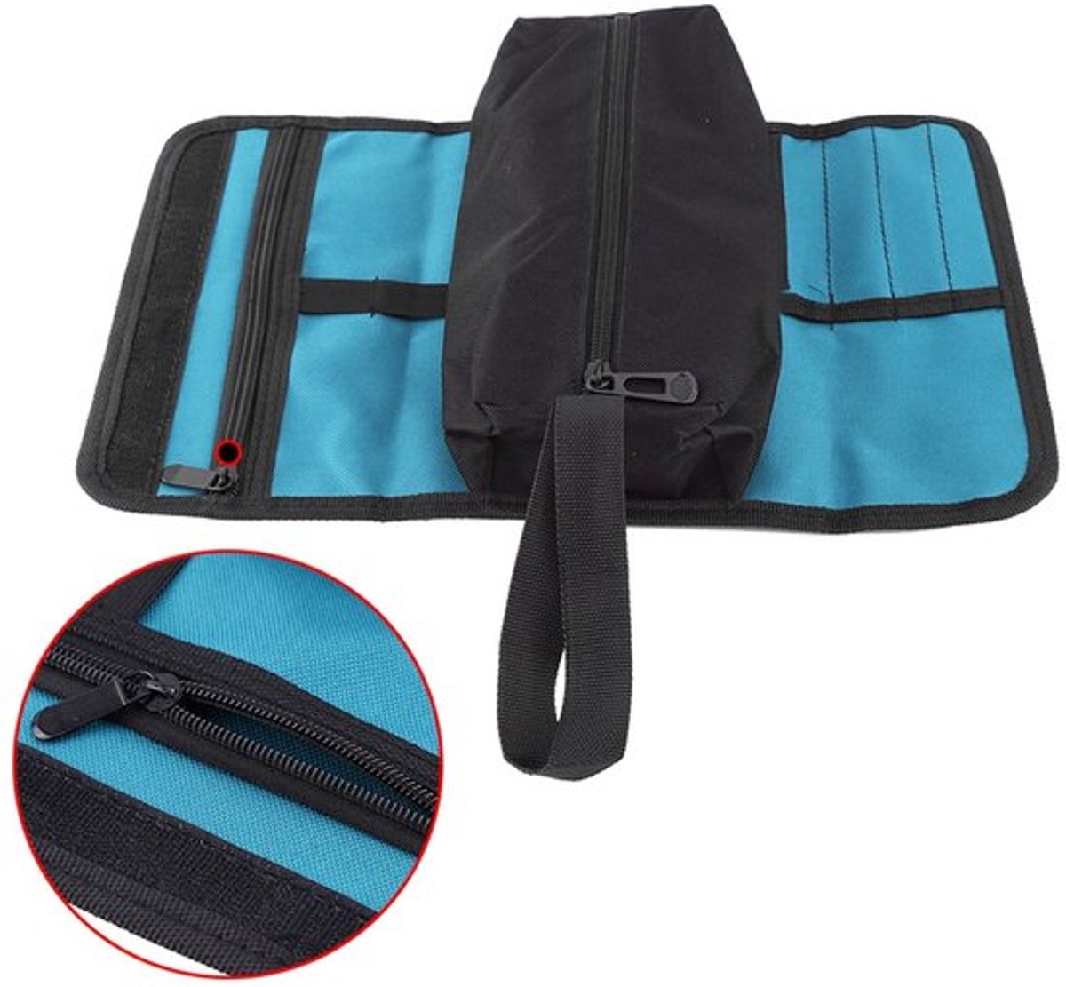 Sac De Rangement Porte Outils Pliable - Gereedschapstas voor Electriciën - Lichtgewicht en Draagbaar - Blauw/Zwart - Waterdicht - Perfect...