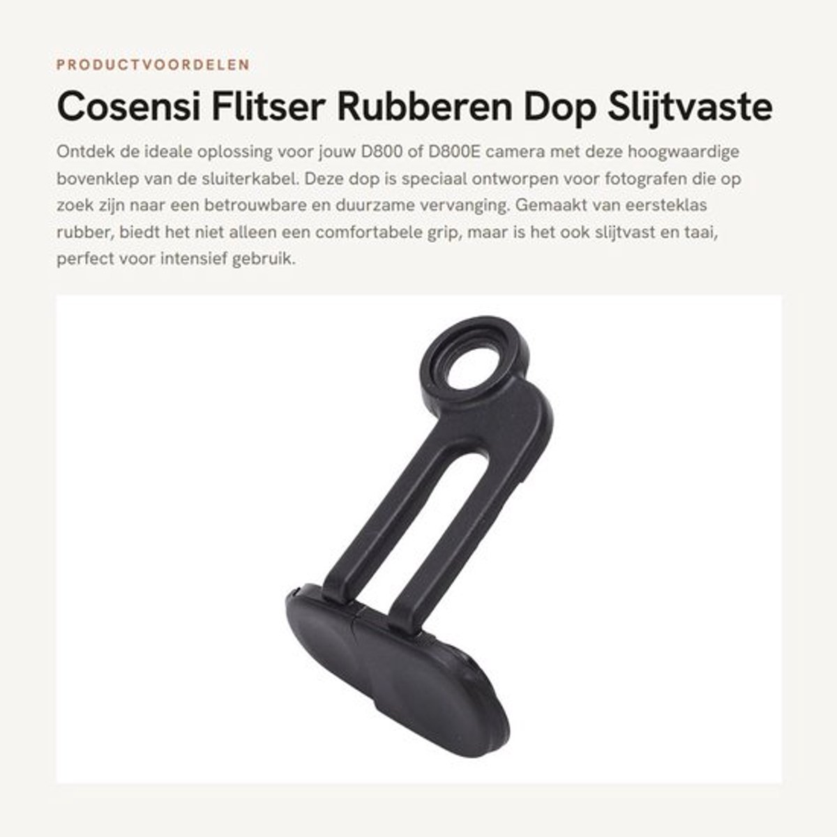 Sluiterkabel Slijtvaste Bovenklep - Rubberen Dop - Geschikt voor D800/D800E - Duurzaam - Eenvoudig te Installeren - Lichtgewicht - Cameraaccessoire