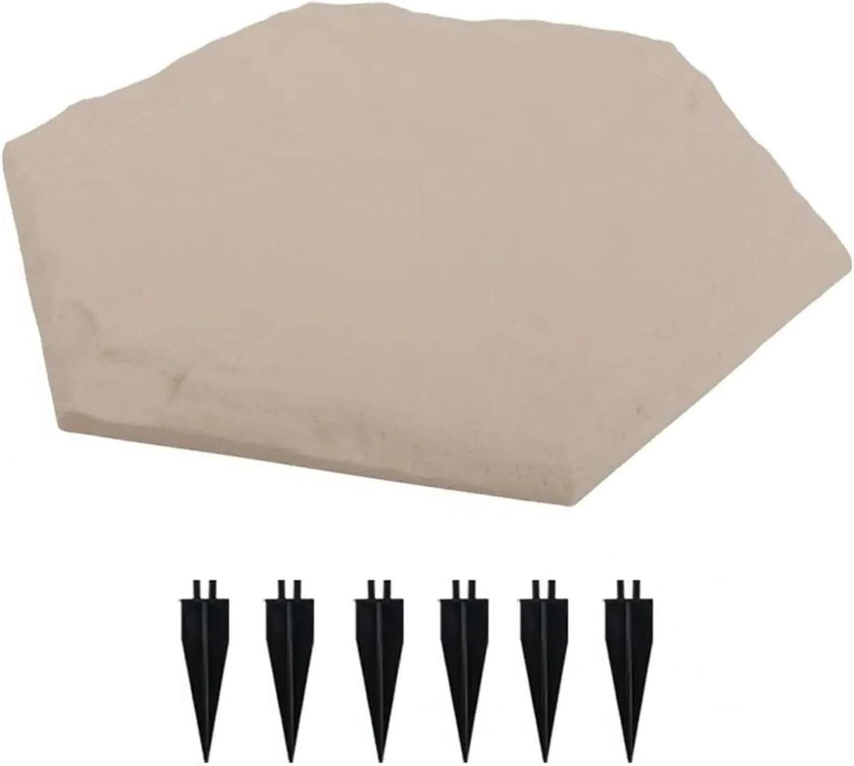 Stapstenen Tuinpad - Tuin Decoratie Stenen - Buitenpaden Aanleggen - Weerbestendig Polypropyleen - 5 stuks - Beige