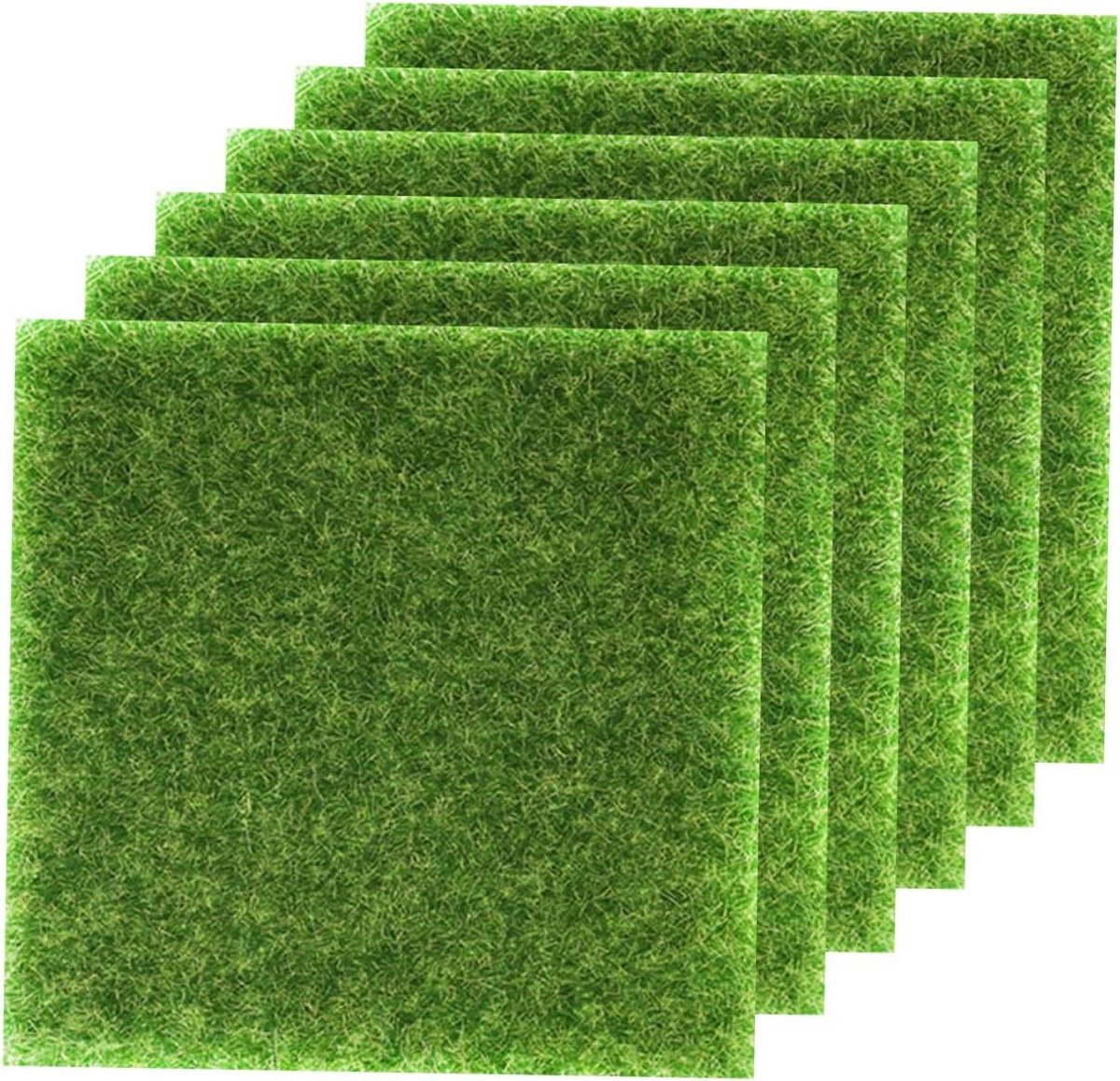 Nep Grasmatten - Kunstgras Miniatuur - Tuin Decoratie - Onderhoudsvrij Groen - 15 x 15 cm - Groen