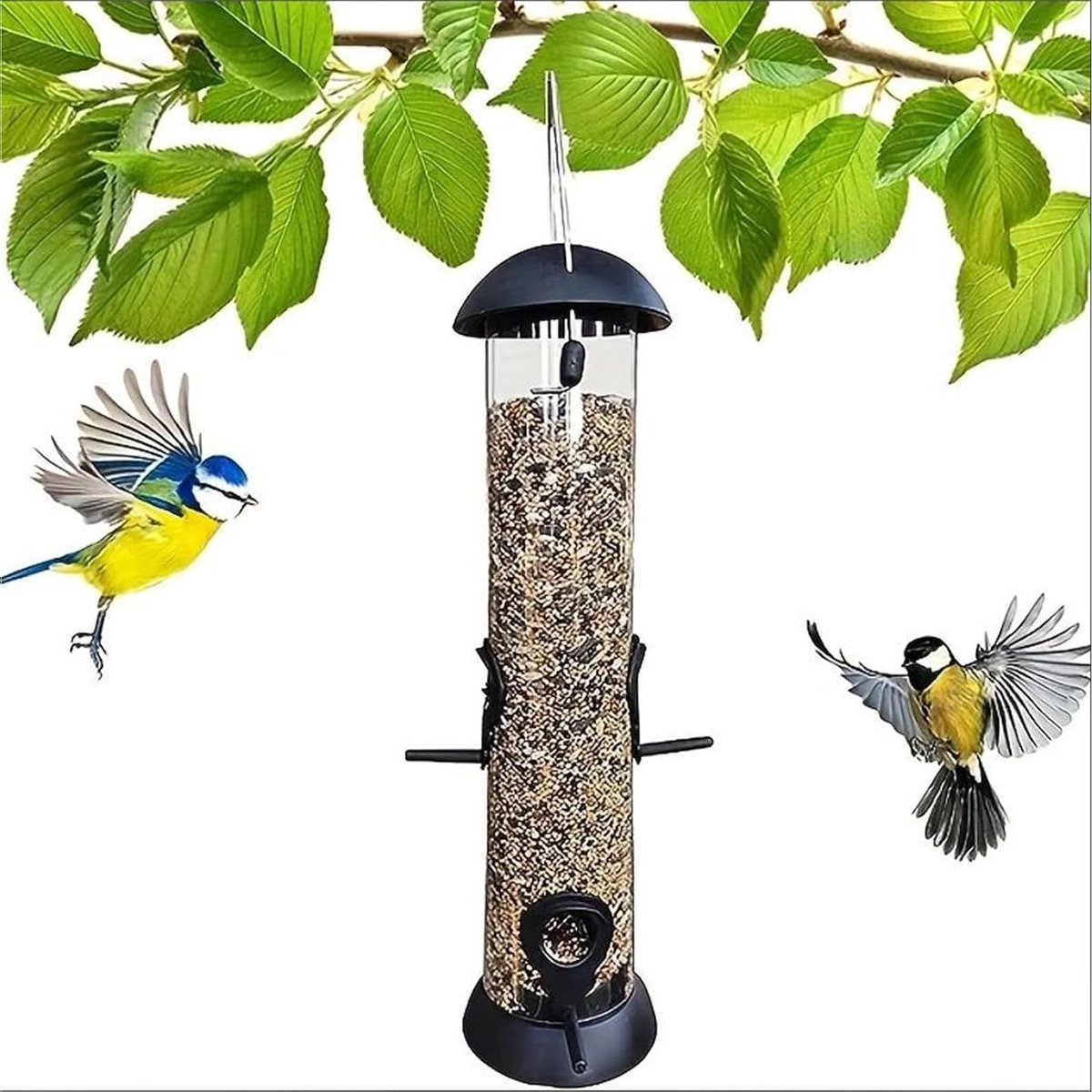 Vogelvoederhuisje Buiten - Vogelvoederschaal Kolibrie - Vogels Voeren - Continue Voedseltoevoer - 33 x 15 x 15 cm - Transparant