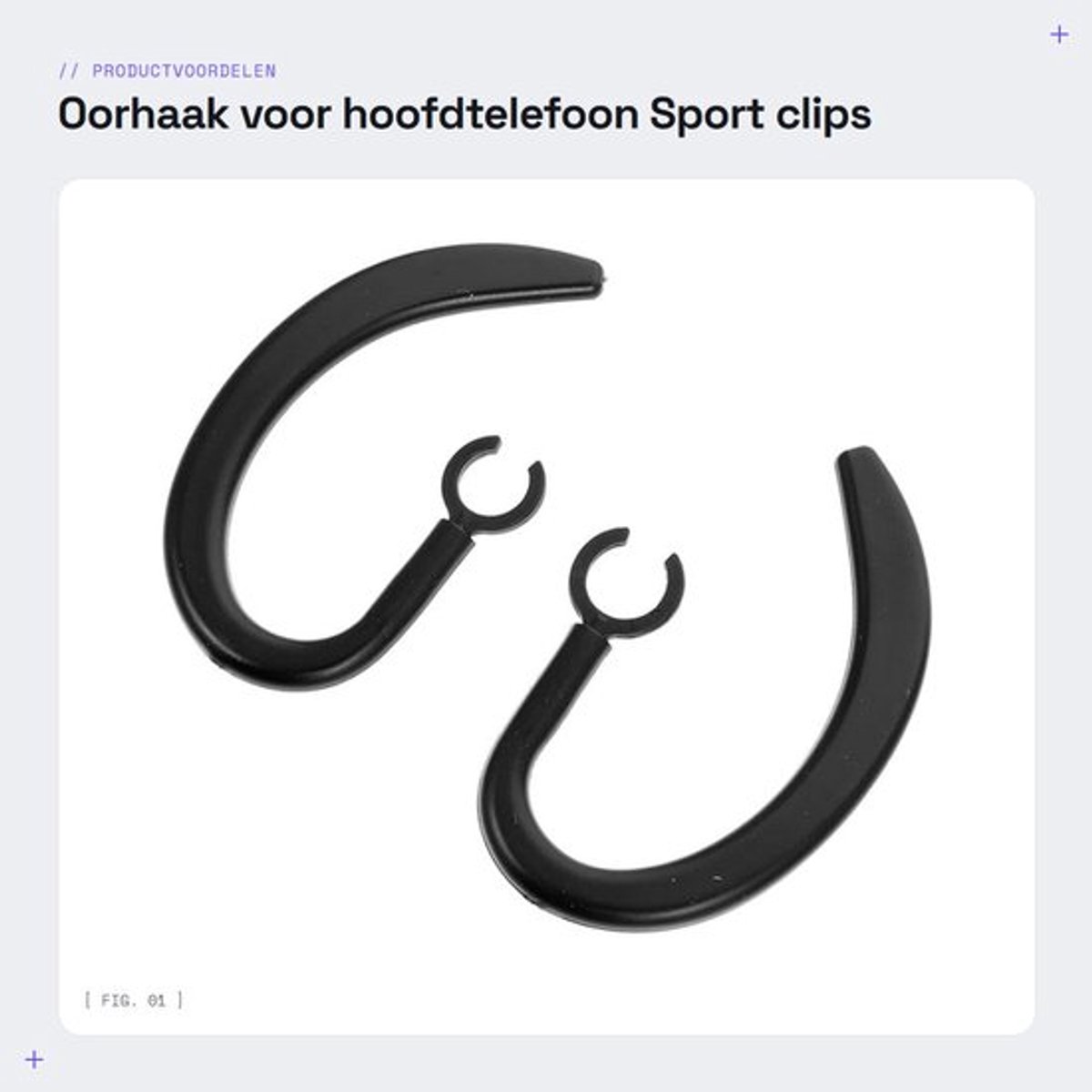 Oorhaak voor hoofdtelefoon - Sport clips - Rotatie - Rubberen materiaal - Geschikt voor sporthoofdtelefoons - Zwart