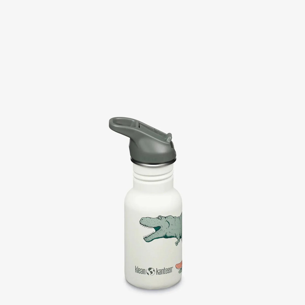 Klean Kanteen Kid Kanteen Classic 355ml - Flip Sport Cap Dino Skate White