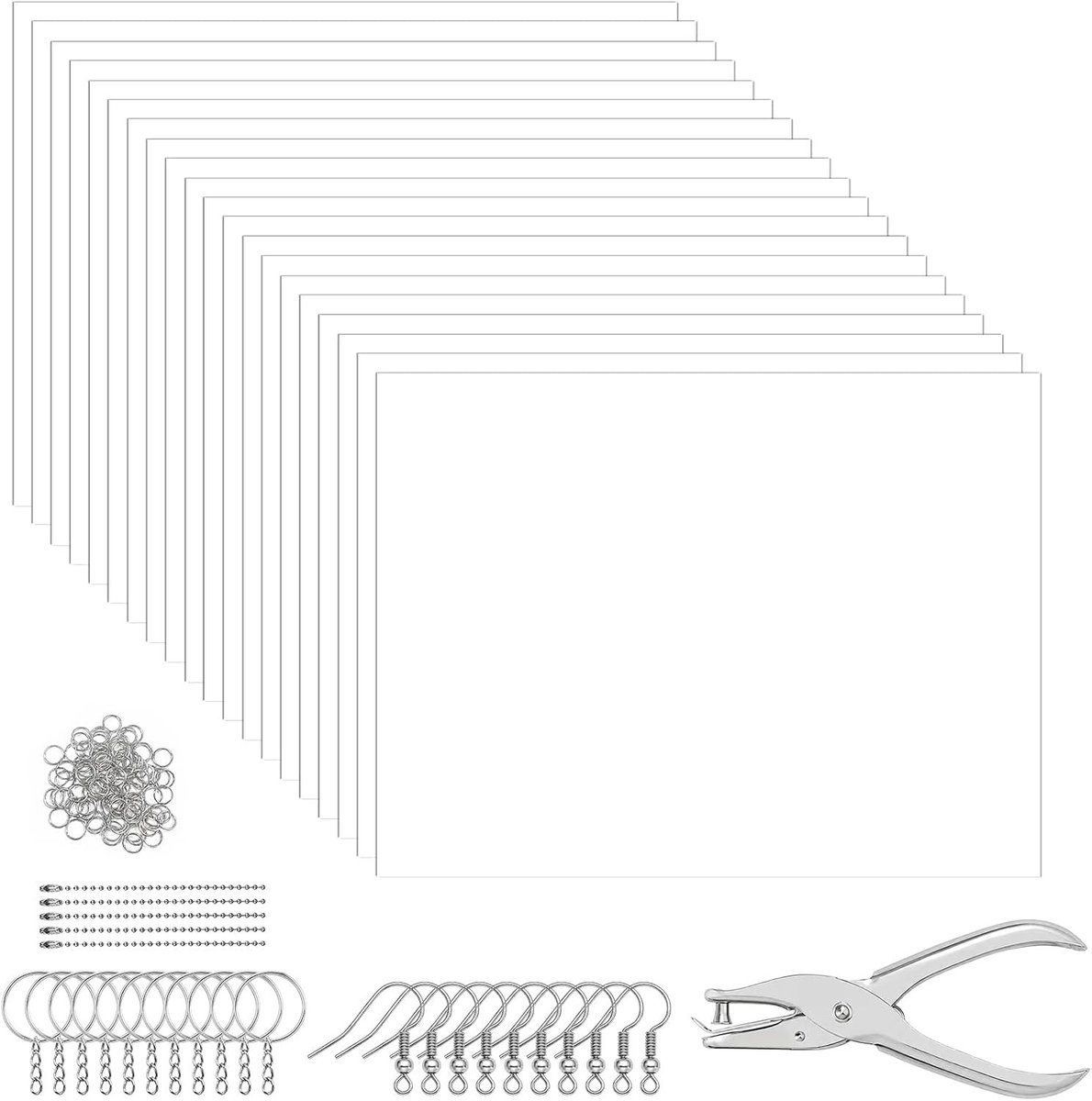 Knutselset met A4 en A5 krimpfolie voor creatief knutselen en DIY-projecten met kinderen