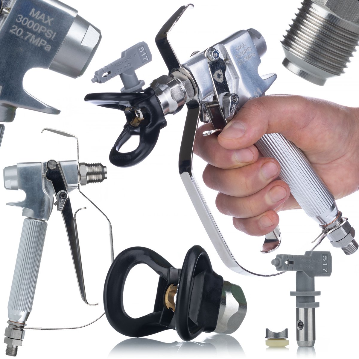 Rosfix Spuitpistool J-31 - Professioneel met Spuitmond 517 - 3000psi, 1/4" Aansluiting voor Airless