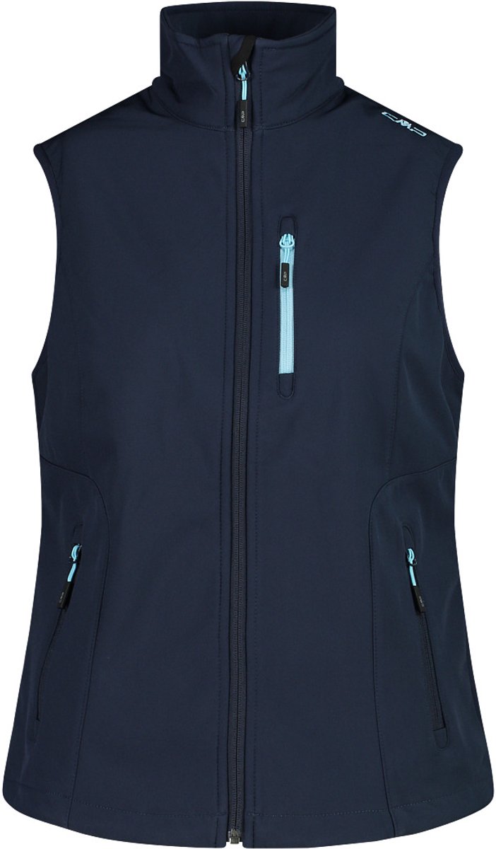 Dames softshell mouwloos jack CMP Bblue/anice