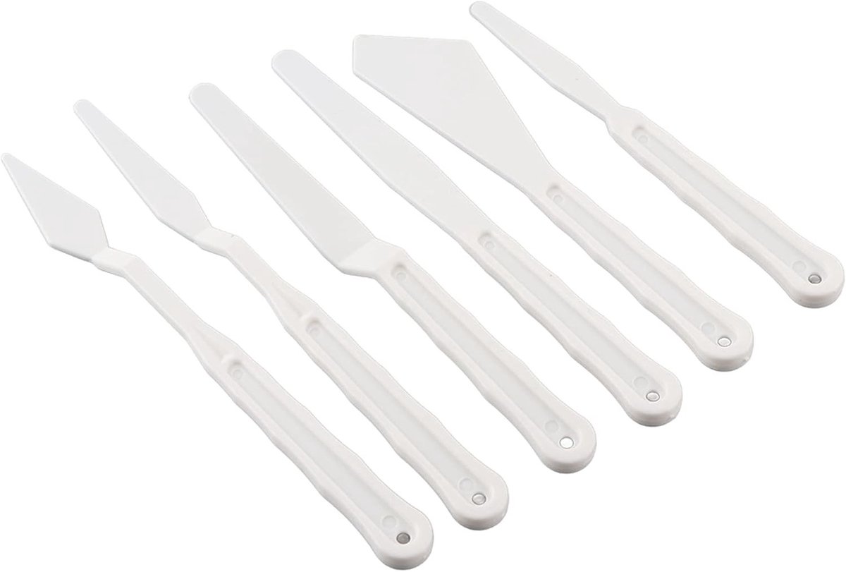 Praktische 5-delige Paletmes Set voor Schilderen - Ideaal voor het Mengen van Verf, Kunst en Pigmenten, Perfecte Spatula's voor Kunstenaars