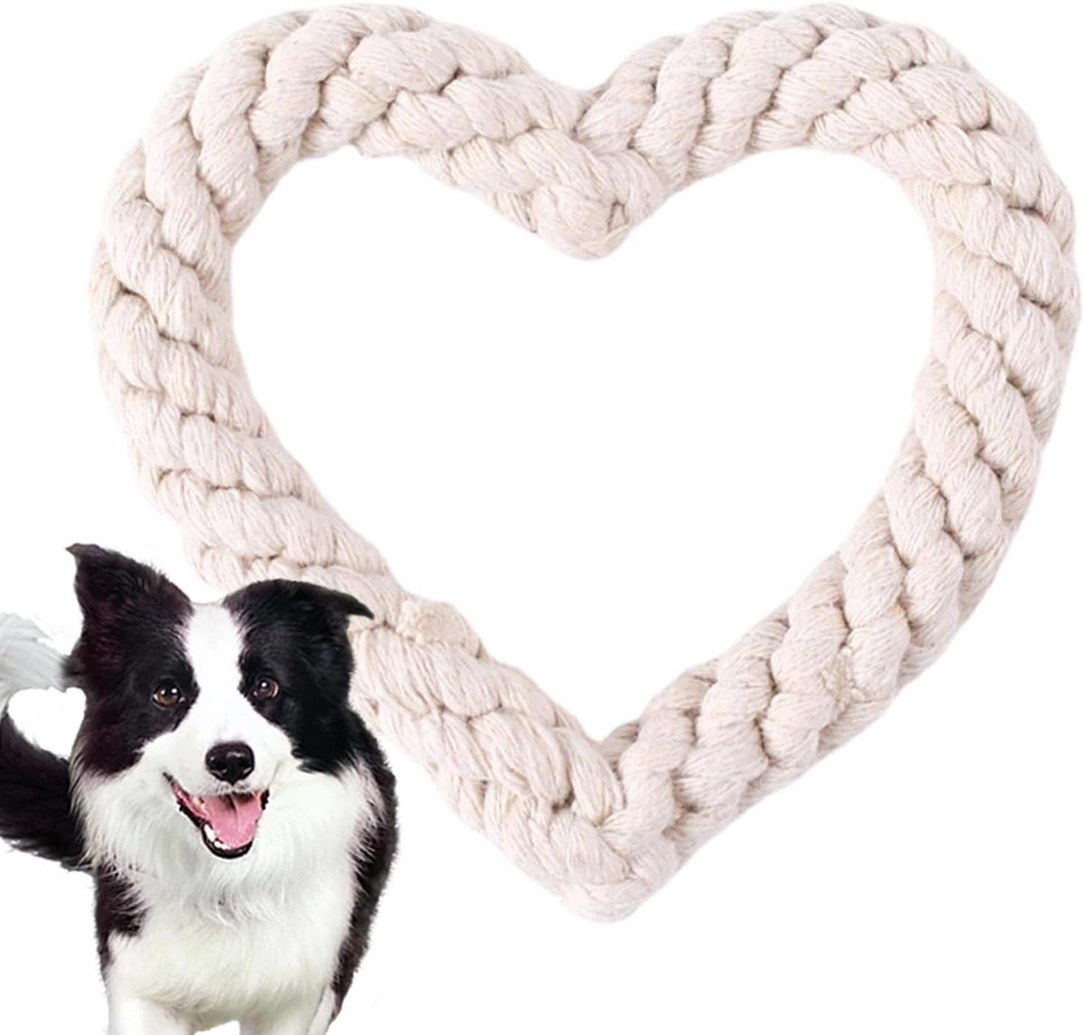 Hond Touw Speelgoed - Kauwspeelgoed Hond - Spelen en Kauwen - Hartvormig Ontwerp - 12 cm Diameter - Niet gespecificeerd
