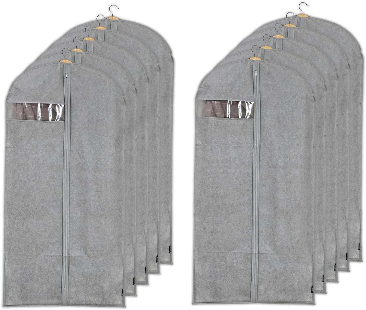 Kledingzakken - Kledinghoezen Beschermhoezen - Kleding Opbergen - Motten- en Stofdicht - 60 x 135 cm - Grijs