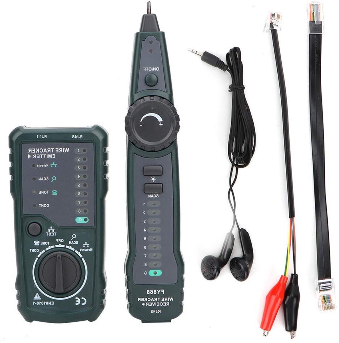 Netwerk Kabeltester - Draad Tracker - Netwerk Installatie - Detecteert Kortsluiting - 10 x 10 x 10 cm - Groen