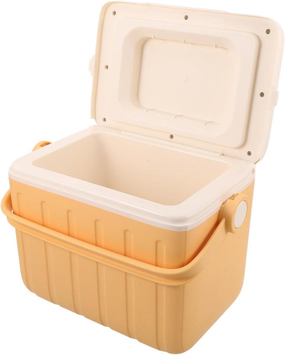 Draagbare Koelbox - Lunchkoeler Picknickbox - Buitenactiviteiten Koelen - Stevige Schokbestendige Constructie - 26x22x17CM - Geel
