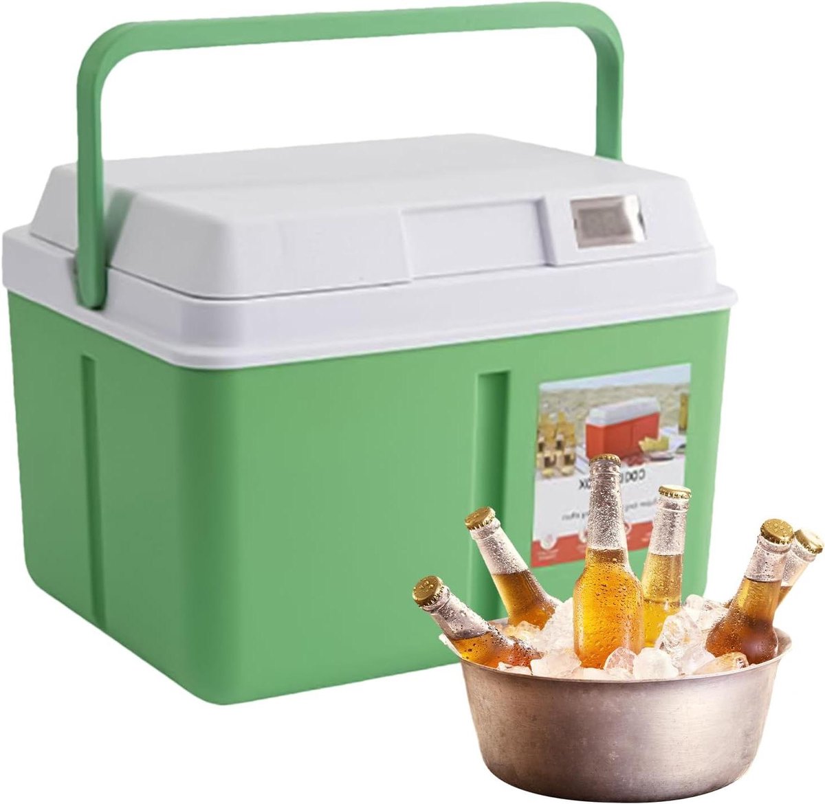 Draagbare Koelbox - Camping Koeler - Picknick en Reizen - Ingebouwde Temperatuurmeter - 5L of 8L - Wit