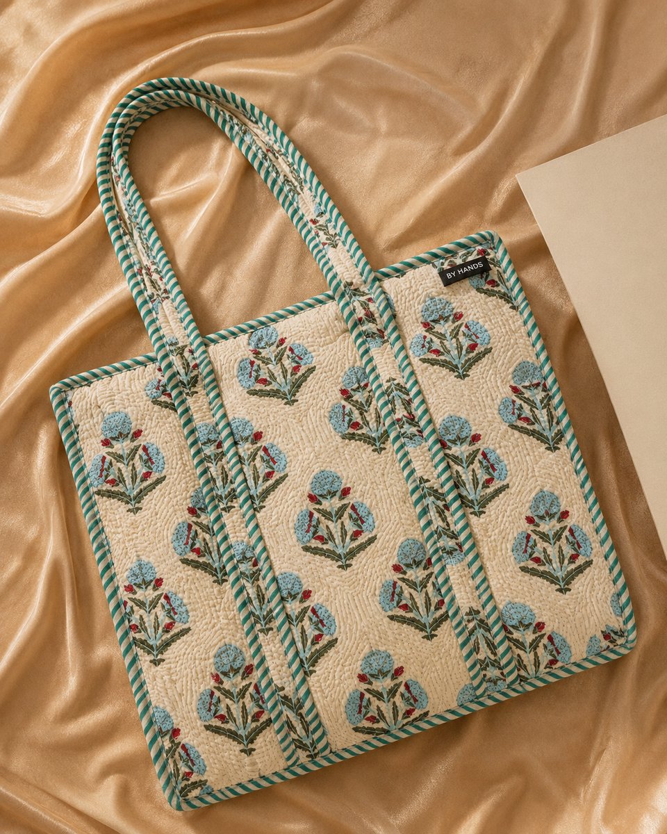 Indigo Petal Tode Bag