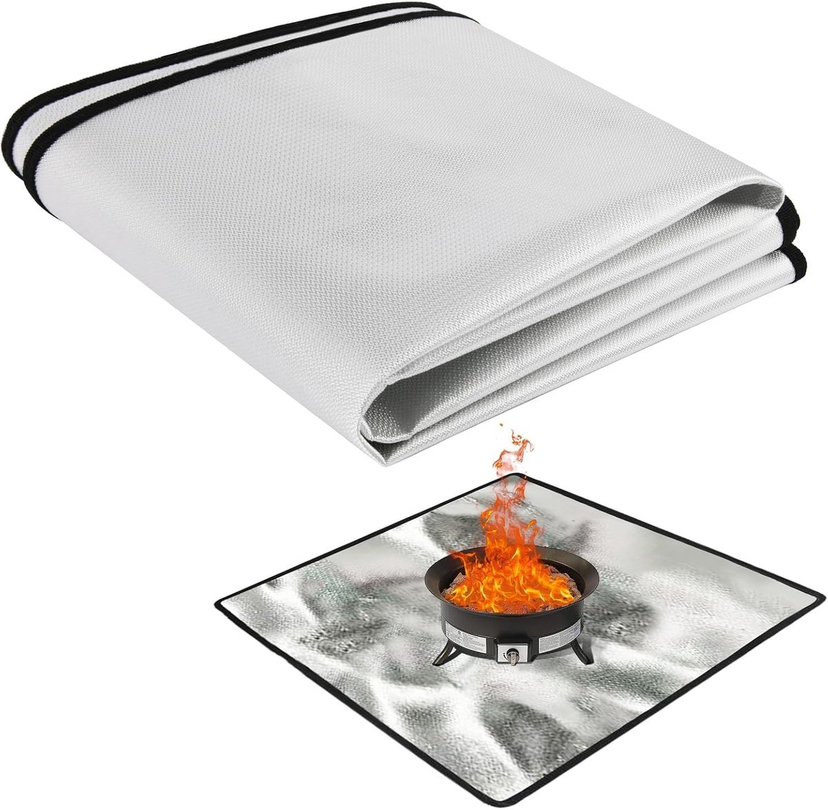 Vuurkorf Mat 100x100cm - Vuurvaste Ondergrond voor Buiten, Barbecue en Camping, Bescherming voor Grond en Gras