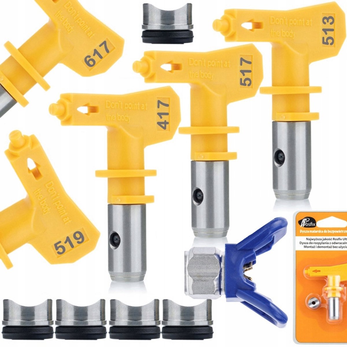 Rosfix Spuitmond Set 5X Ultra Spray - Roestvrijstalen Spuitmondbescherming