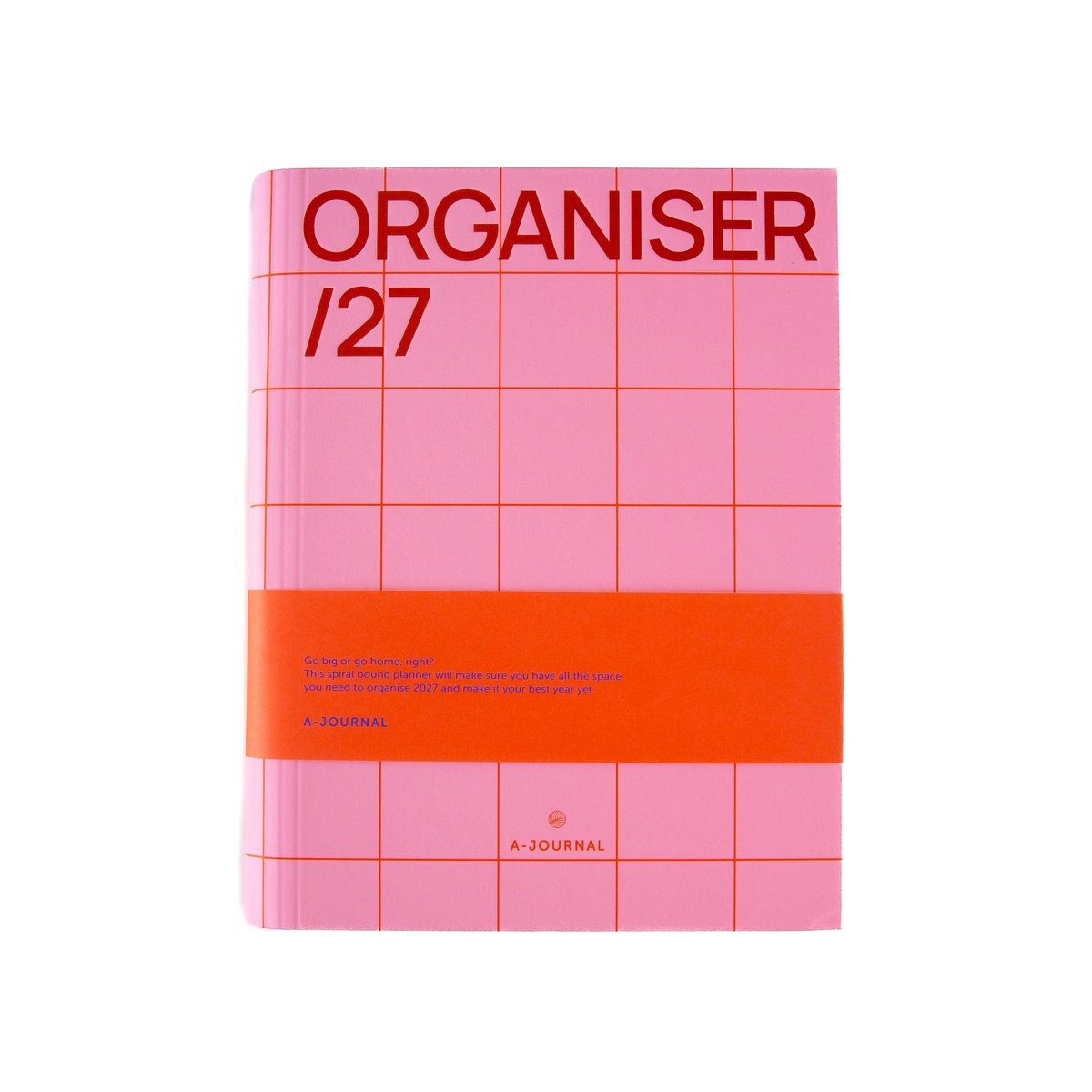 A-Journal Agenda Spiraal - Organiser 2027 - Checkered Pink Red