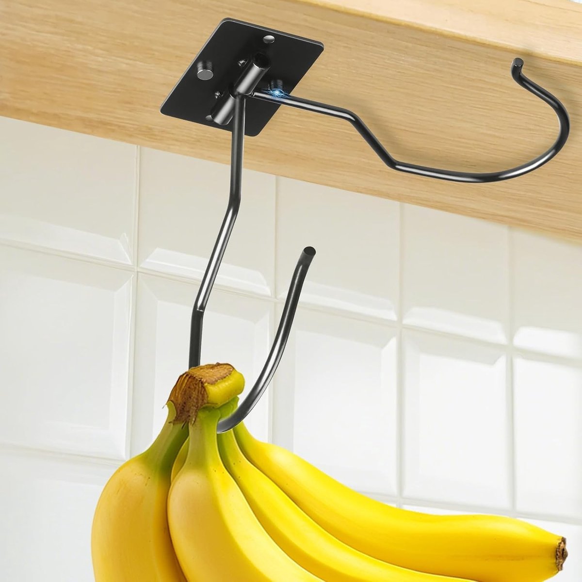 Vouwbare en Zelfklevende Bananenhouder van Duurzaam Metaal voor Versheid in de Keuken, Ruimtebesparend voor Thuis en Op de Camping