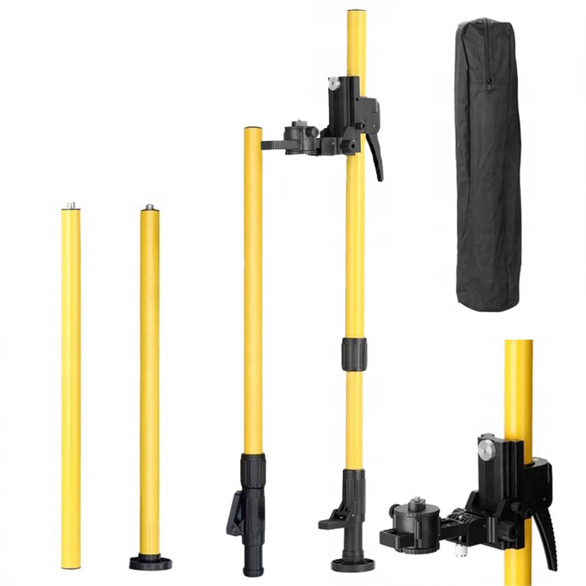 Rosfix Telescoopstang Statief - 365 cm, 3-Delig - Aluminium, 1/4"" Schroefdraad