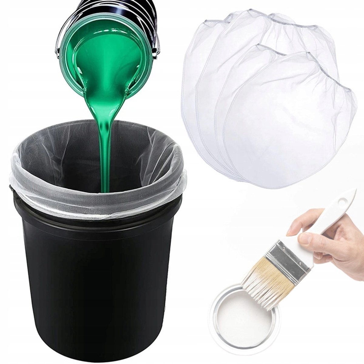 Rosfix Verffilterzak Set - Herbruikbaar 100 mesh - 20L 50x54cm, 10L 38x42cm