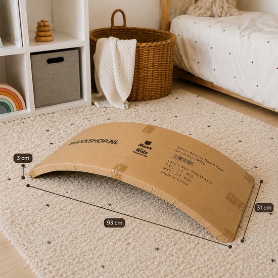Houten Balance Board - Kinderen - Jongens en Meisjes - Balansspeelgoed - Evenwicht Board - va 1 jaar - Houtkleur van Dantoy — afbeelding 4
