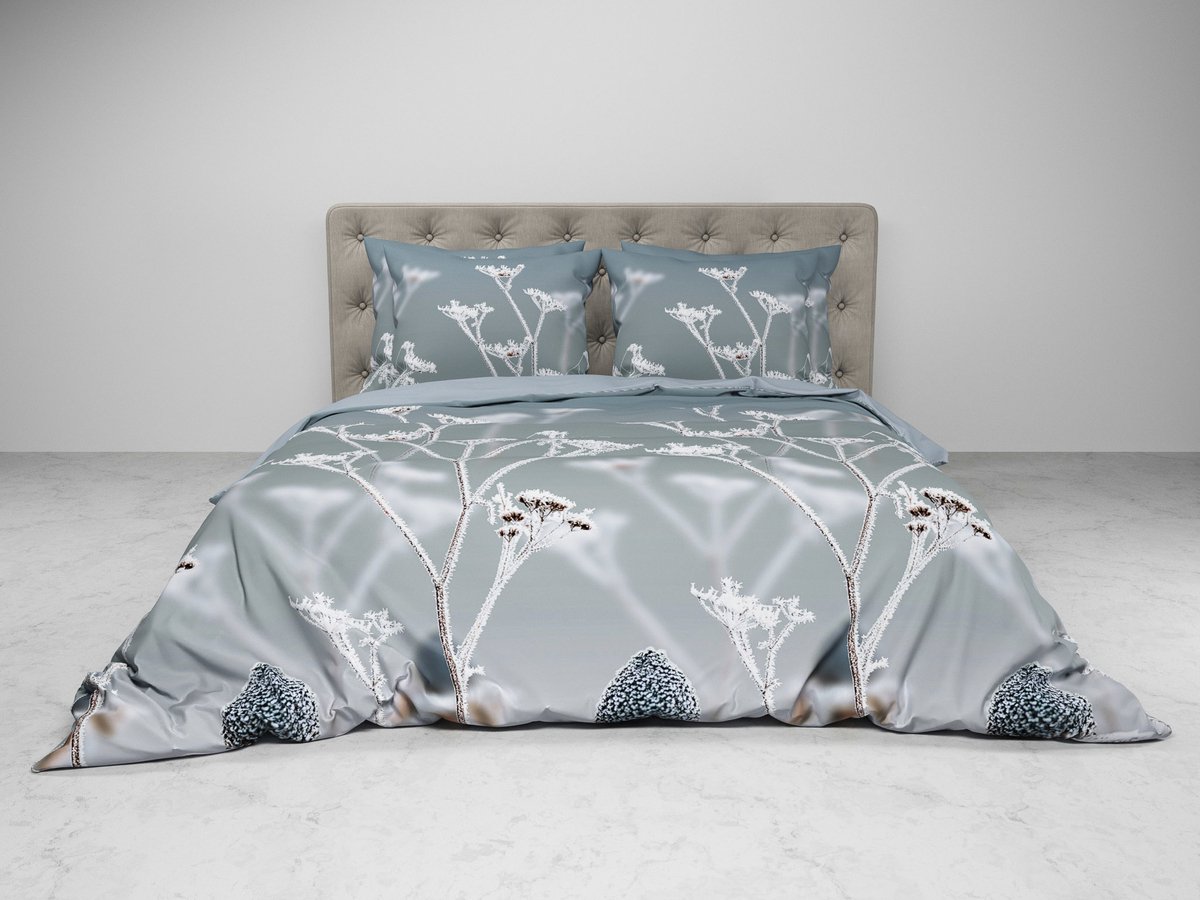 Heckettlane Heckett & Lane Flanel dekbedovertrek Blog (Frost Blue) - 200x200/220 cm
