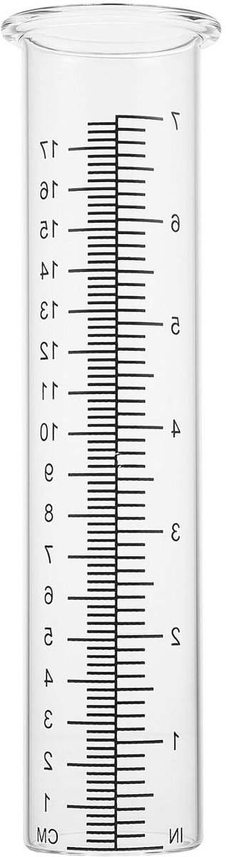 Glazen Regenmeter - Regenmeter Buis - Regenval Meten - Duidelijke Schaalverdeling - 2 Stuks - Transparant