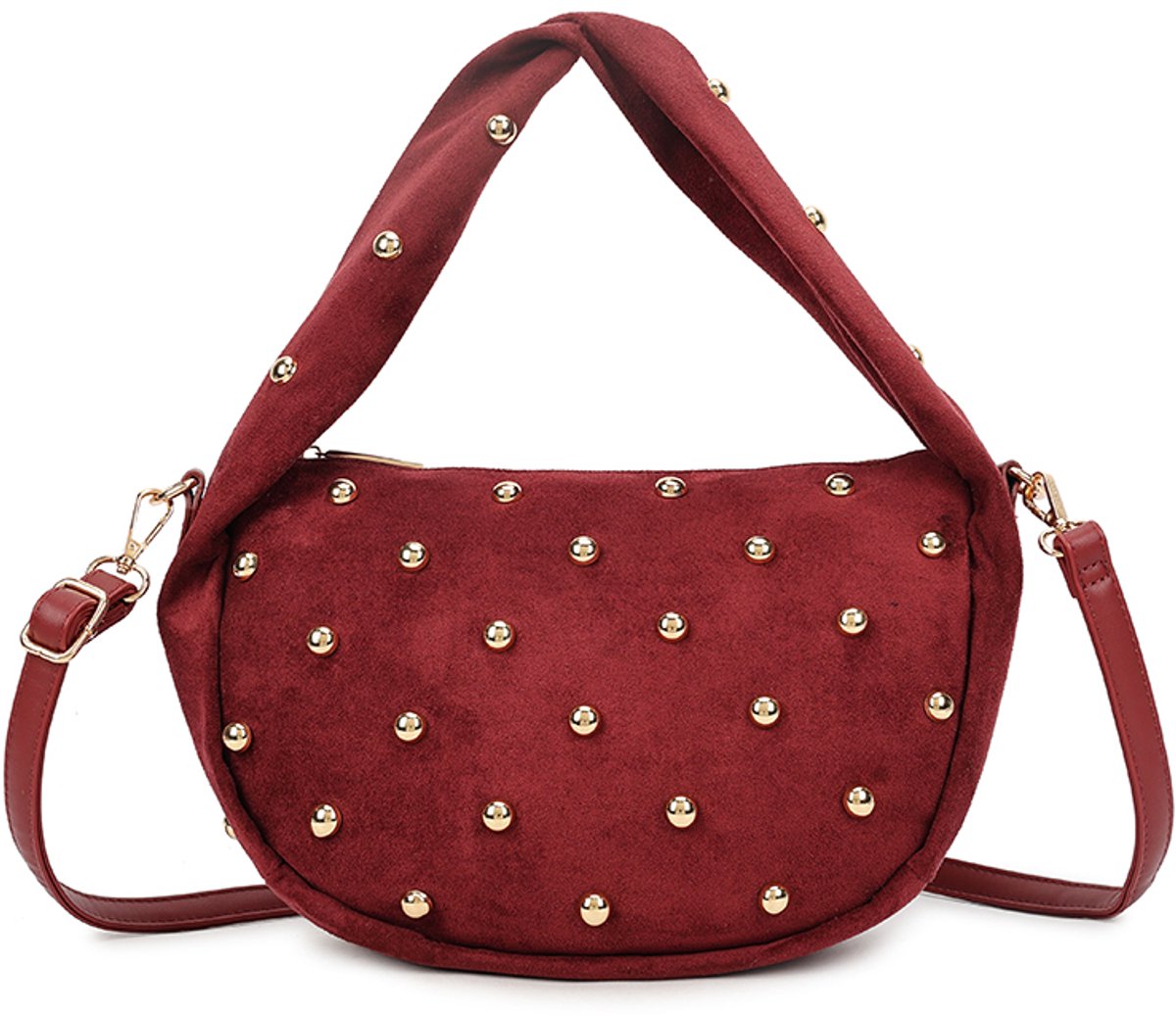 Giuliano kunstlederen suede schoudertas Nynke - Dames - Bordeaux