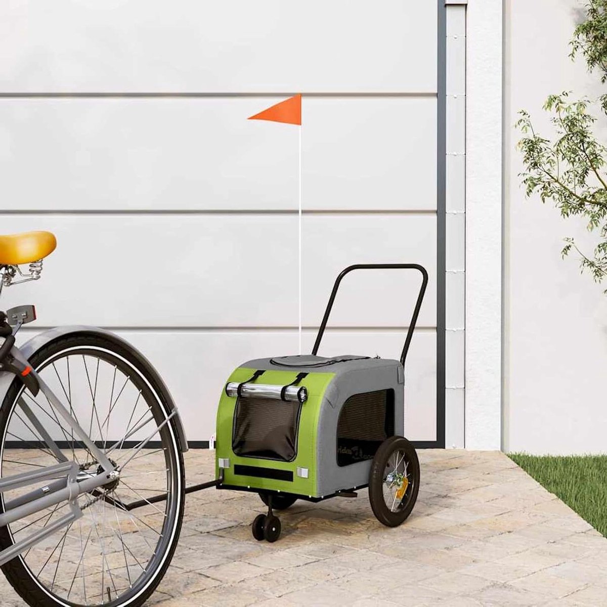 Hondenbuggy Opvouwbaar - Hondenwagen Reisbuggy - Hond Vervoeren - Grote Zitting - 124 x 53 x 53 cm - Groen