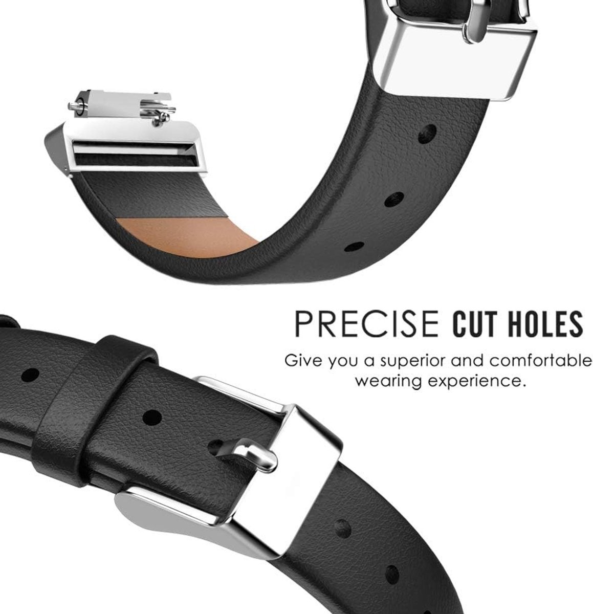 Genuine Leather Horlogeband voor Fitbit Inspire/Inspire HR, Comfortabele en Duurzame Polsband, Stijlvolle Accessoire voor Fitness Trackers thumbnail 2