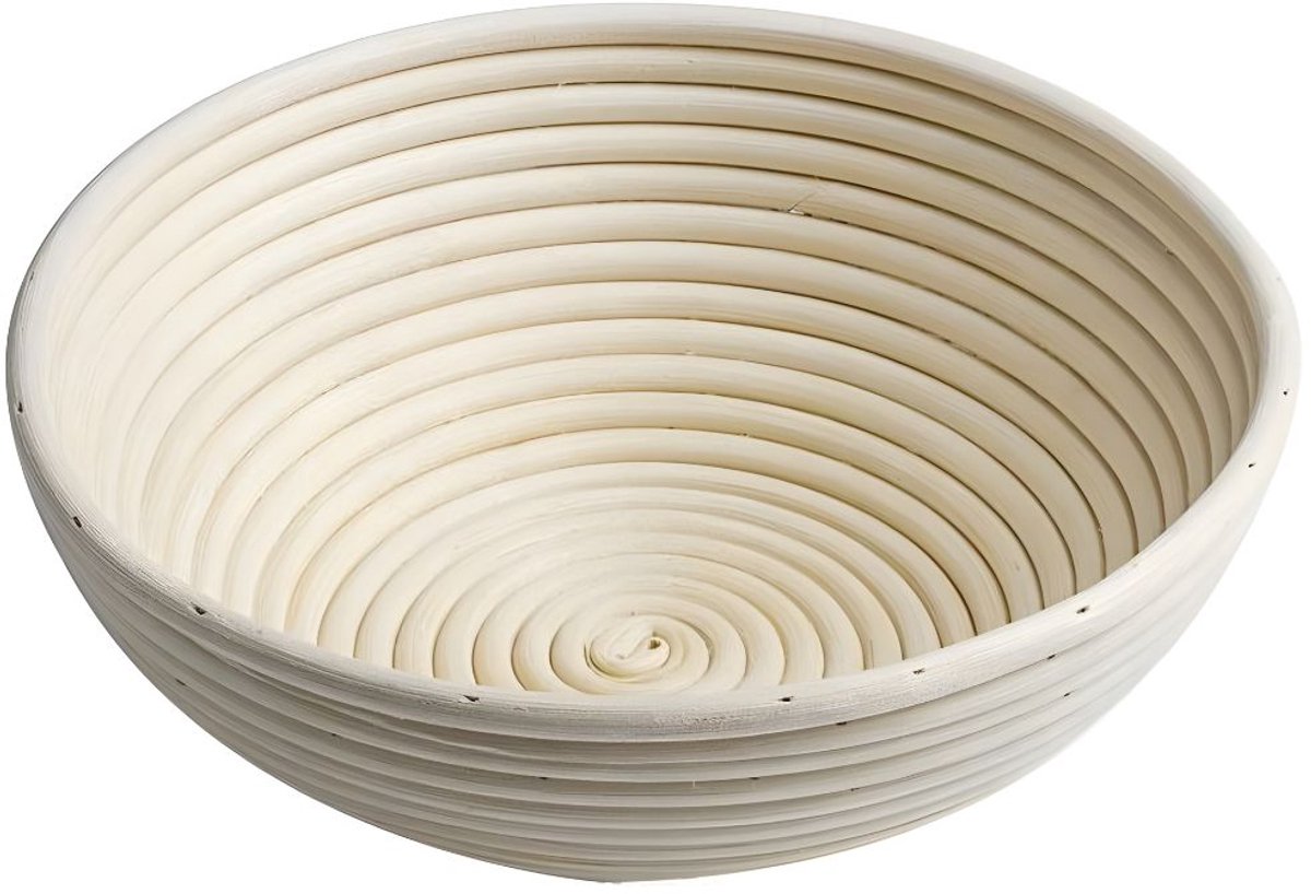 KIRA® Rijsmand - Duurzaam Rotan- Rijsmandje Ovaal - Rijsmandje Broodbakken - Beige - 22cm x 22cm x 9cm