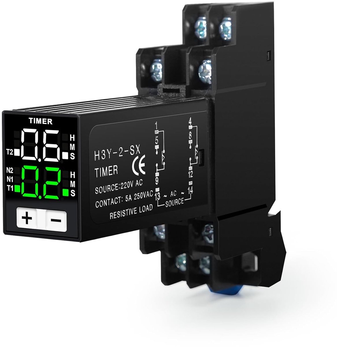 Tijdschakelaar / schakelklok - AC 230V - 8 pins - Digitale timer met sokkel - Voor verlichting en automatisering