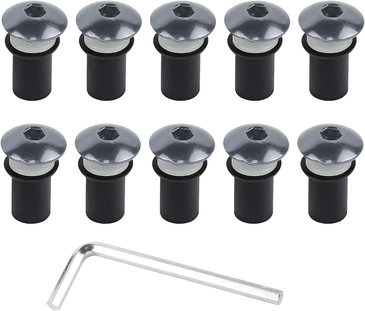 15 stuks bevestigingsschroeven voor motorfiets voorruiten, M5 x 16 mm, zwarte bouten voor optimale fixatie en ondersteuning