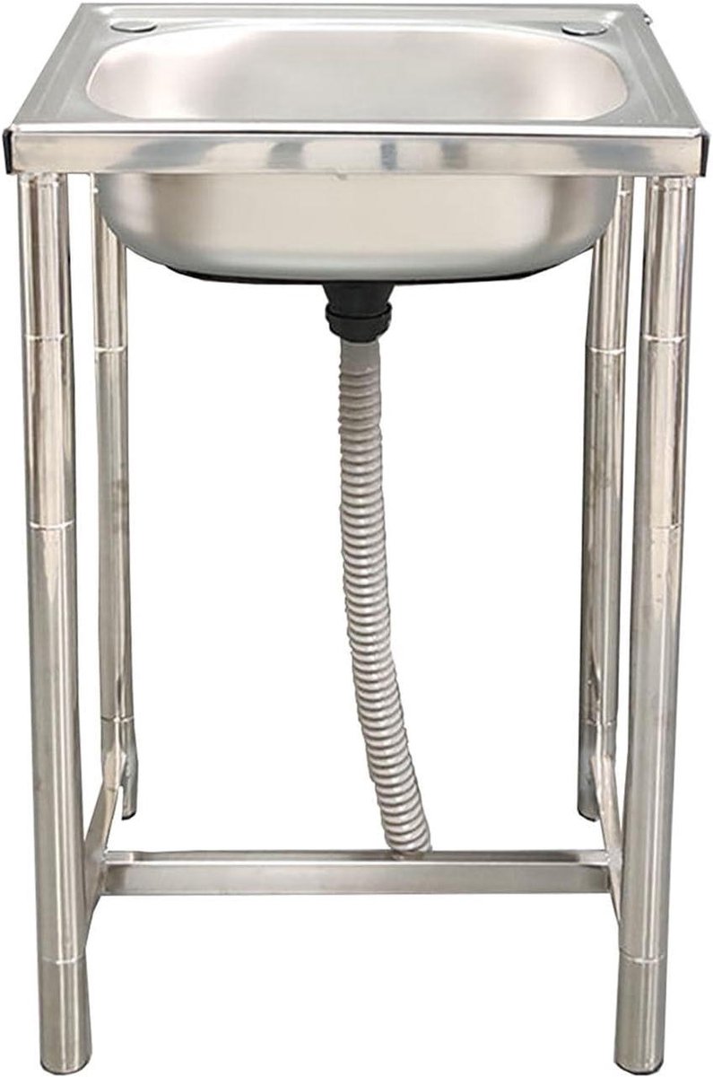 Spoelbak - Wastafel Gootsteen - Keukenwerk - Geluidsdempende pads - 38x33x75 cm - Zilver