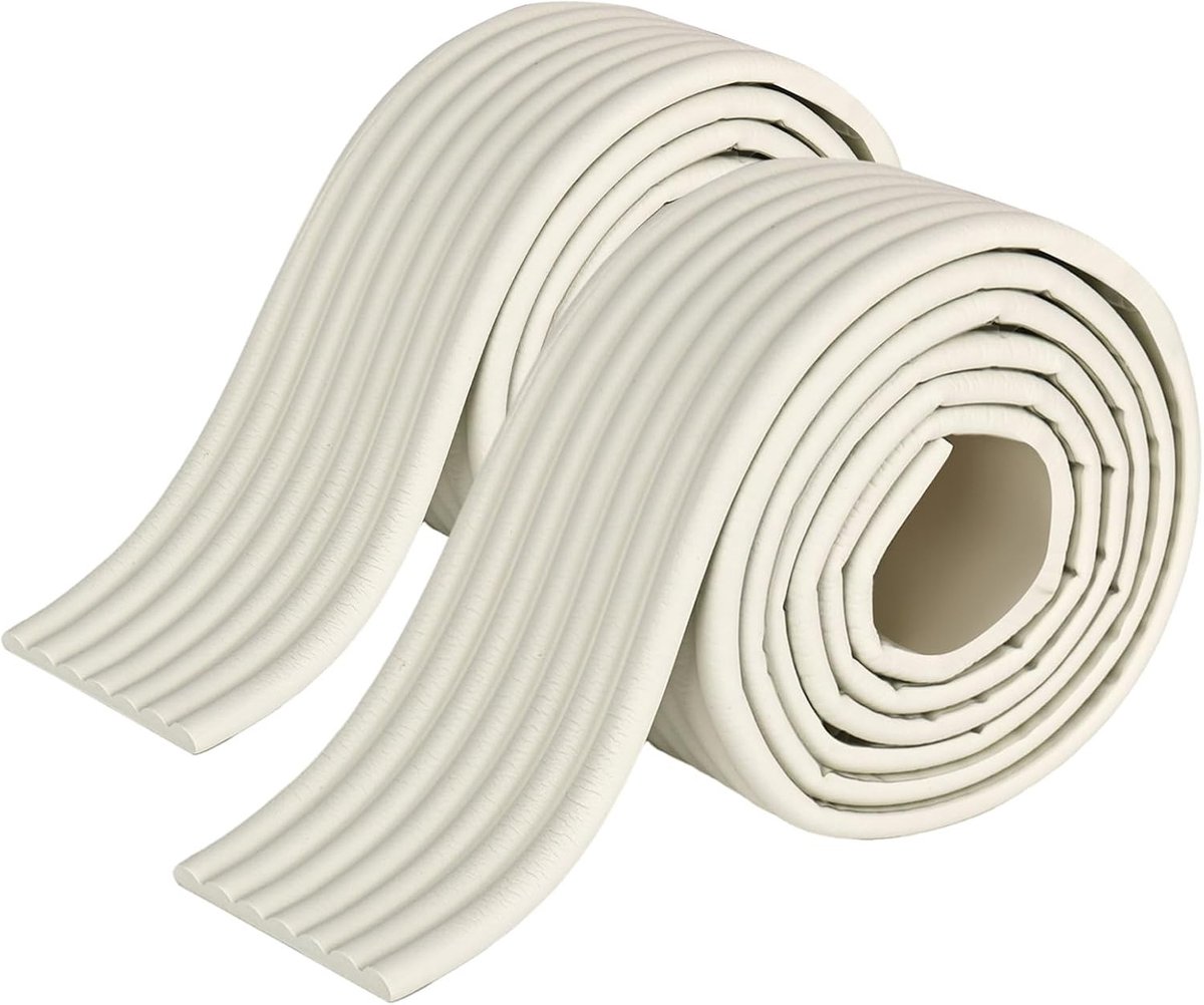 Zelfklevende Randbescherming 4 m x 80 mm W Type Antikrasstrips voor Babyveiligheid, Meubels en Tafelranden met scherpe hoeken in Wit