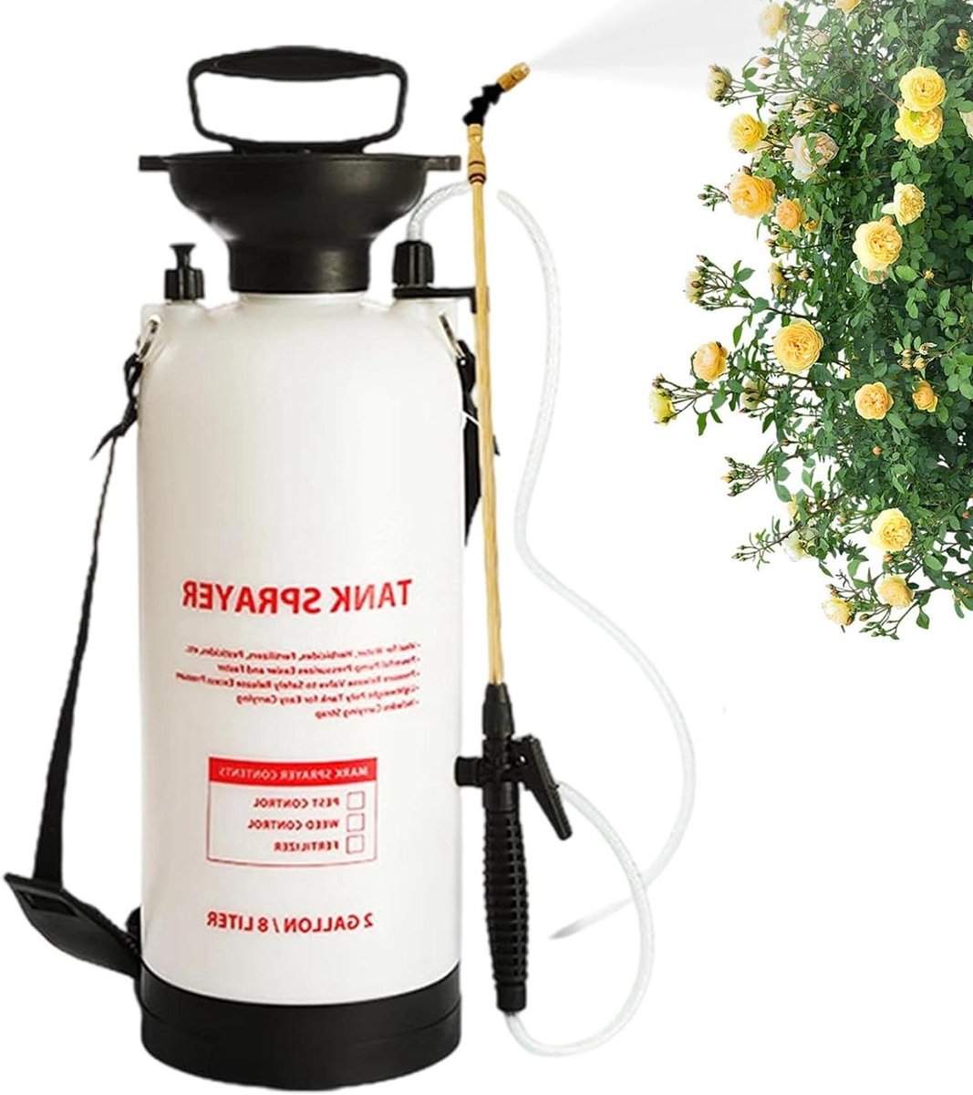 Drukspuit - Tuinspuit - Planten Besproeien - Verstelbare Draagbanden - 8 Liter - Groen