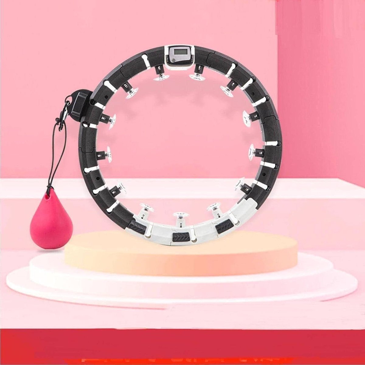 Slimme Hoelahoep - Fitness Ring - Buiktraining Thuis - Verstelbare Maat - Tot 120cm - Zwart
