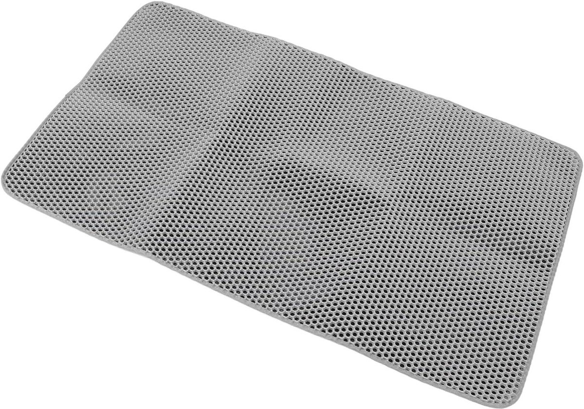 Kattenbakmat - Kattenbak Lade Mat - Kattenbak Schoon Houden - Waterbestendig EVA Materiaal - 116 x 66 cm - Grijs