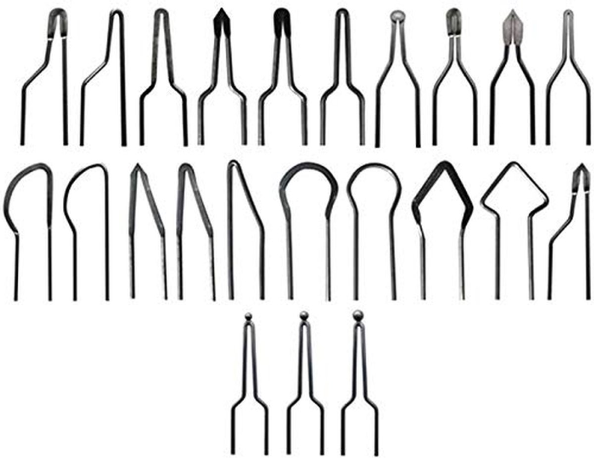 Brandhout Tips - Houtbranden Accessoires - Decoratief Houtbewerking - Hoge Temperatuur Legering - 23 Stuks - Zilver