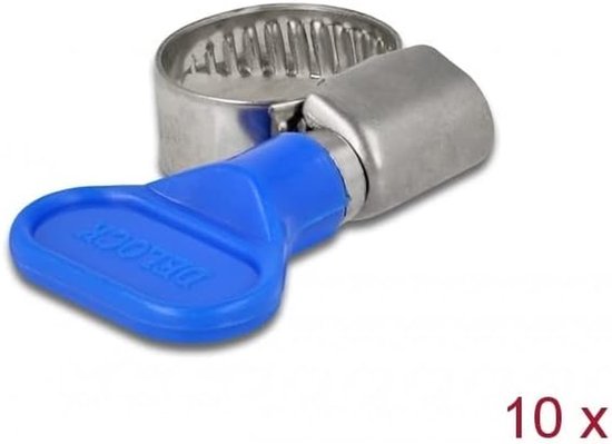 Slangklem met vleugelmoer - Slangklem set - Slangen Bevestigen - Verstelbaar - 10 stuks 10-16 mm - Blauw — afbeelding 2