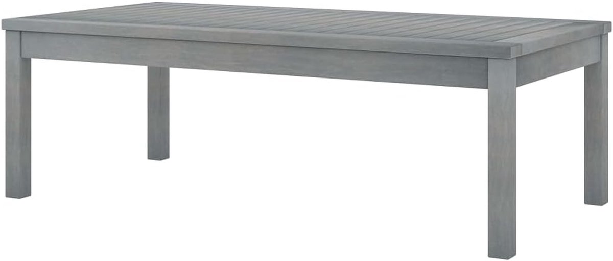 Salontafel Hout - Bijzettafel Tuin - Buitenruimte Gebruik - Lattendesign Tafelblad - 100 x 50 x 33 cm - Acaciagrijs