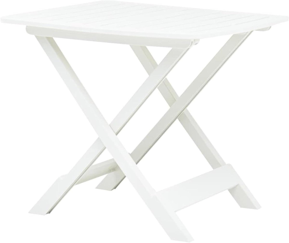 Opvouwbare tuintafel - Buiten Eettafel - Buiten eten - Weerbestendig kunststof - 79x72x70 cm - Wit